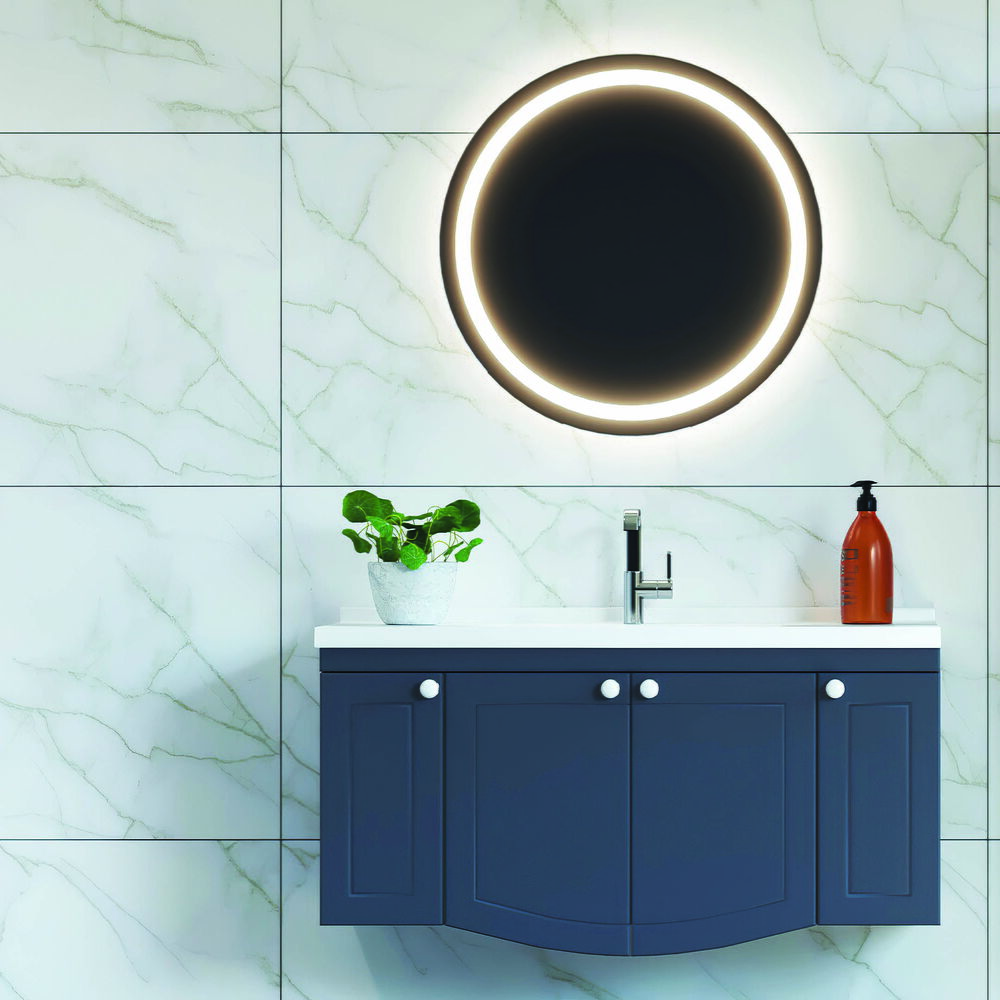 Kast Led Aynalı Banyo Dolabı Seti Antrasit