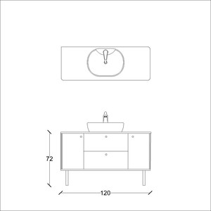  Monna Clas Banyo Alt Dolap 120 Cm Antrasit