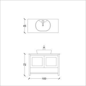  Riga Clas Banyo Alt Dolap 100 Cm Antrasit