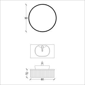  Neus Banyo Dolabı Takımı 2 li 80 Cm Lacivert