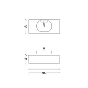  Flat Banyo Alt Dolap ve Rafı 100 Cm Antrasit