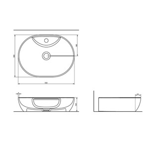  Alto Tezgah Üstü Lavabo Batarya Delikli P. Beyaz 50Cm