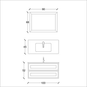  Klasse Banyo Dolabı Takımı 2 li 100 Cm Beyaz