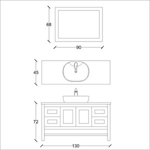  Dema Banyo Dolabı Takımı 2 li 130 Cm Lacivert