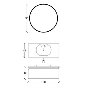  Arsu Banyo Dolabı Takımı 2 li 100 Cm Mavi