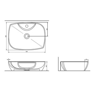  Dies Tezgah Üstü Lavabo Batarya Delikli P. Beyaz 50Cm