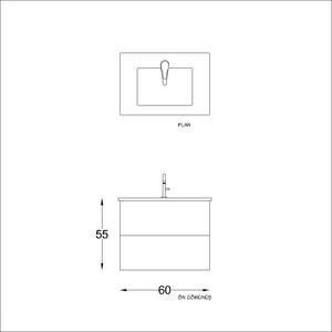  Alba Soft Banyo Alt Dolap 60 Cm Safir Meşe