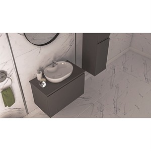  Egra Soft Banyo Dolabı Takımı 3 lü 80 Cm Antrasit