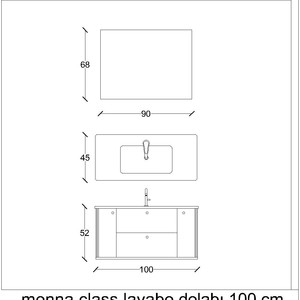  Monna Banyo Dolabı Takımı 2 li 100 Cm Yeşil