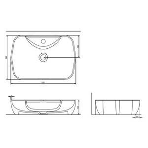  Lucida Tezgah Üstü Lavabo Batarya Delikli P. Beyaz 55Cm