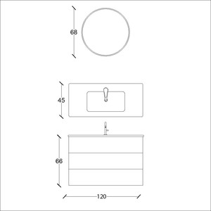  Ando Soft Banyo Dolabı Takımı 2 li 120 Cm S. Meşe