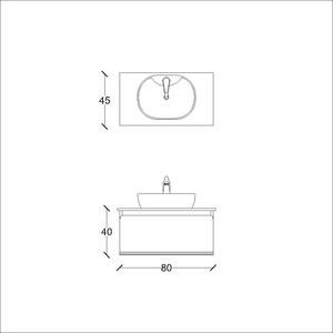  Arsu Banyo Alt Dolap 80 Cm Koyu Bej