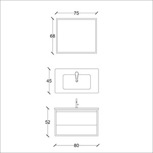  Espa Banyo Dolabı Takımı 2 li 80 Cm S.Meşe