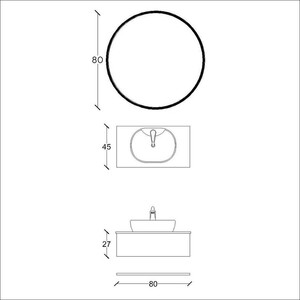  Flat Led Aynalı Raflı Banyo Dolabı Seti Gri