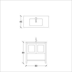  Riga Banyo Alt Dolap 80 Cm Koyu Bej