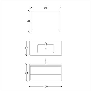  Espa Banyo Dolabı Takımı 2 li 100 Cm S.Meşe