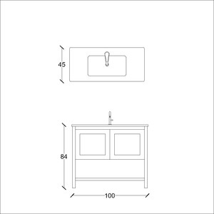  Riga Banyo Alt Dolap 100 Cm Gri