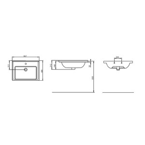  Silva Kare Etajerli Tezgah Lavabo 65Cm