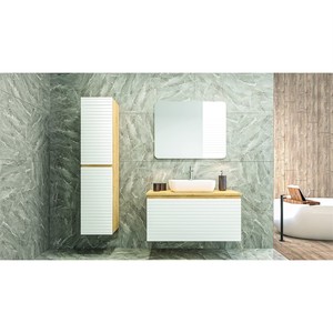  Line Banyo Alt Dolap 80 Cm S.Meşe-Beyaz