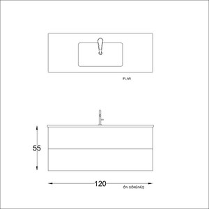  Alba Soft Banyo Alt Dolap 120 Cm Safir Meşe