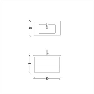  Espa Banyo Alt Dolap 80 Cm Antrasit