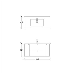  Monna Banyo Alt Dolap 100 Cm Yeşil