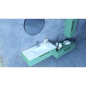  Step Banyo Dolabı Takımı 3 lü 100 Cm Pastel Mavi