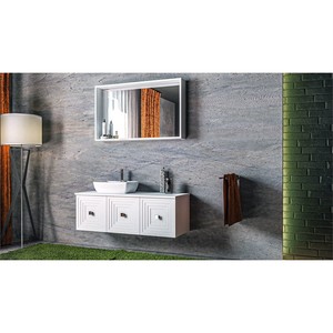  Zen Banyo Dolabı Takımı 2 li 80 Cm Beyaz