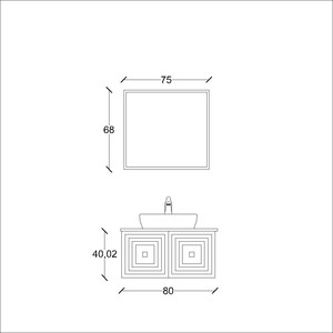  Zen Banyo Dolabı Takımı 2 li 80 Cm Beyaz