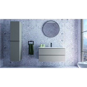  Alba Laq Banyo Dolabı Takımı 3 lü 65 Cm Antrasit