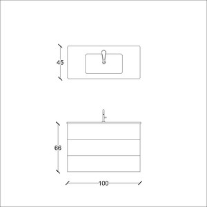  Ando Soft Banyo Alt Dolap 100 Cm Safir Meşe