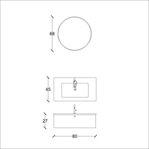  Step Banyo Dolabı Takımı 2 li 80 Cm Antrasit