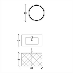  Versa Banyo Dolabı Takımı 2 li 80 Cm Bordo