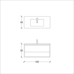  Espa Banyo Alt Dolap 100 Cm S.Meşe