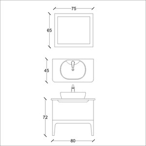  Yusa Banyo Dolabı Takımı 2 li 80 Cm Koyu Bej