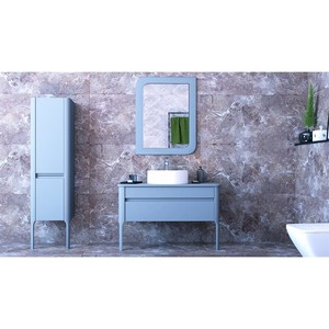  Lusso Banyo Dolabı Takımı 3 lü 80 Cm Lacivert