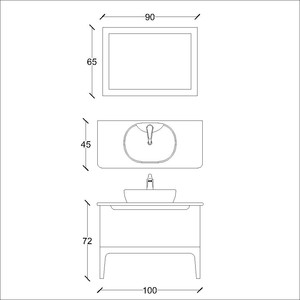  Yusa Banyo Dolabı Takımı 2 li 100 Cm Mavi