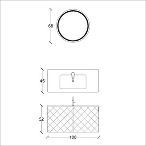  Versa Banyo Dolabı Takımı 2 li 100 Cm Koyu Bej