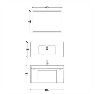  Futura Banyo Dolabı Takımı 2 li 100 Cm Lacivert