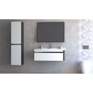  Akron Banyo Dolabı Tkm. 3 lü 65 Cm Beyaz-Antrasit