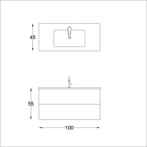  Alba Soft Banyo Dolabı Tkm. 3 lü 100 Cm Antrasit Yuvarlak Aynalı