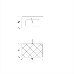  Versa Banyo Alt Dolap 80 Cm Bordo