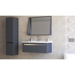  Akron Banyo Dolabı Takımı 3 lü 65 Cm Antrasit