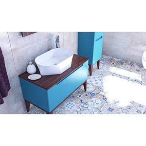  Yusa Banyo Alt Dolap 80 Cm Mavi