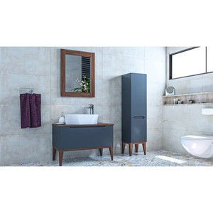  Yusa Banyo Alt Dolap 80 Cm Mavi