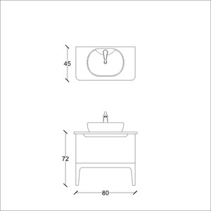  Yusa Banyo Alt Dolap 80 Cm Mavi