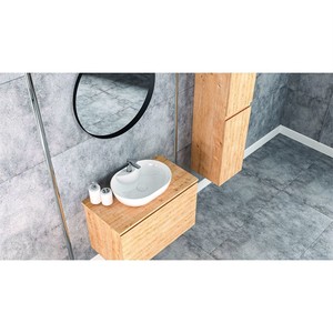  Egra Soft 1 Çekmece Banyo Alt Dolap 80 Cm S.Meşe