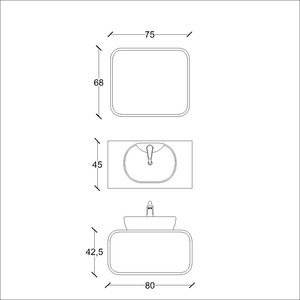  Dendro Banyo Dolabı Takımı 2 li 80 Cm Meşe-Beyaz