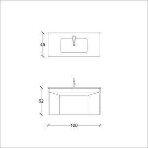  Futura Banyo Alt Dolap 100 Cm Lacivert