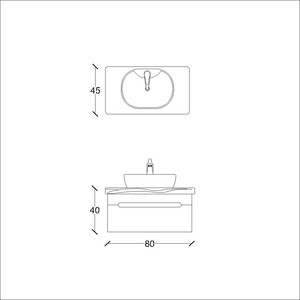  Natur Banyo Alt Dolap 80 Cm Beyaz